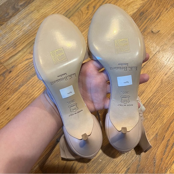 NIB- L.K. Bennett Agata pale pink leather bow heel Size 36.5/US 6-6.5 - Picture 7 of 7